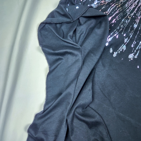 Hand Painted Lana Rogers Oversized Tunic/Dress w/Purple Metalic Splatter Design - Picture 6 of 10